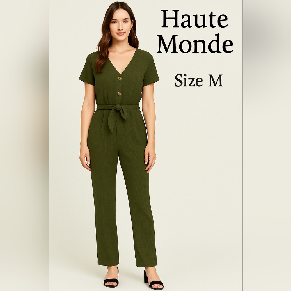 Haute Monde Olive Green Jumpsuit (Size M)